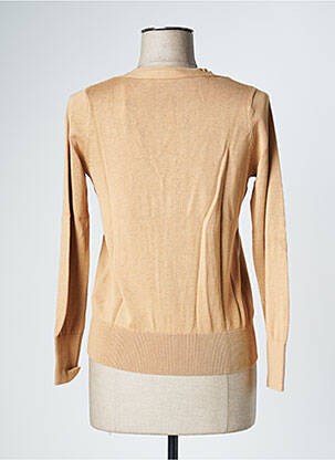 Gilet manches longues resserrée sur le bas beige YAYA femme