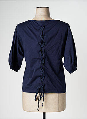 T-shirt manches 3/4 manches 3/4 bleu LA FEE MARABOUTEE femme