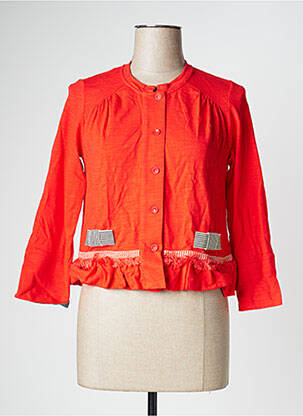 Veste casual col rond rouge POUPEE CHIC femme