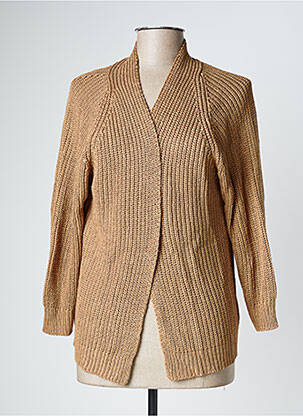 Gilet manches longues resserrée sur le bas beige SIGNE NATURE femme