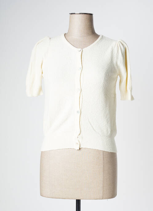 Gilet manches courtes resserrée sur le bas beige INDI & COLD femme