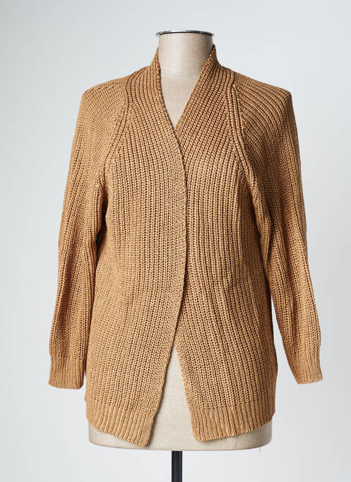 Gilet manches longues resserrée sur le bas beige SIGNE NATURE femme