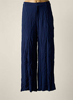 Pantalon large tissage crêpe taille haute bleu NICE THINGS femme