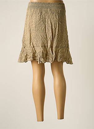 Jupe courte taille élastique beige YAYA femme