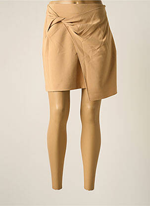 Jupe courte taille à pinces beige YAYA femme