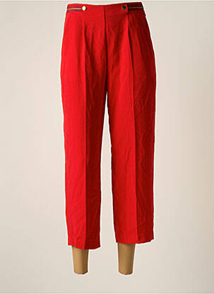 Pantacourt coupe droite taille haute rouge ONE STEP femme
