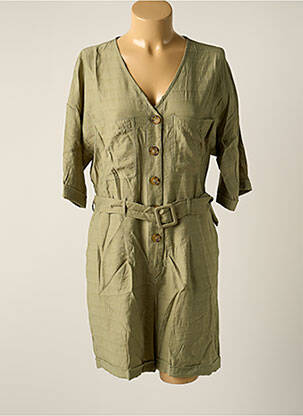 Combishort poches manches courtes vert YERSE femme