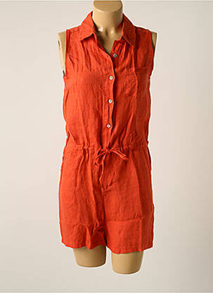 Combishort col chemisier sans manche orange LA FÉE ATELIER BY LA FÉE MARABOUTÉE femme