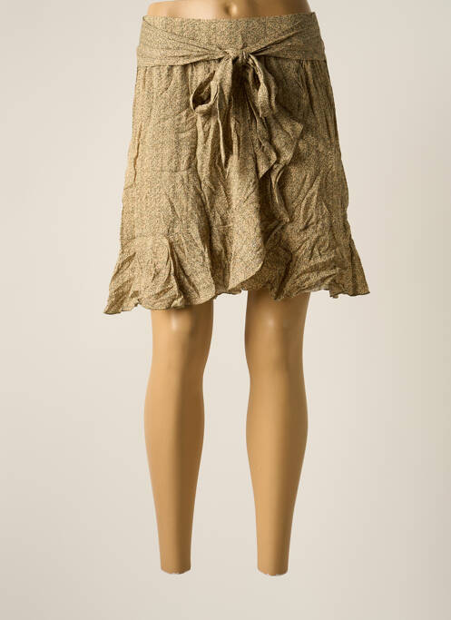 Jupe courte taille élastique beige YAYA femme