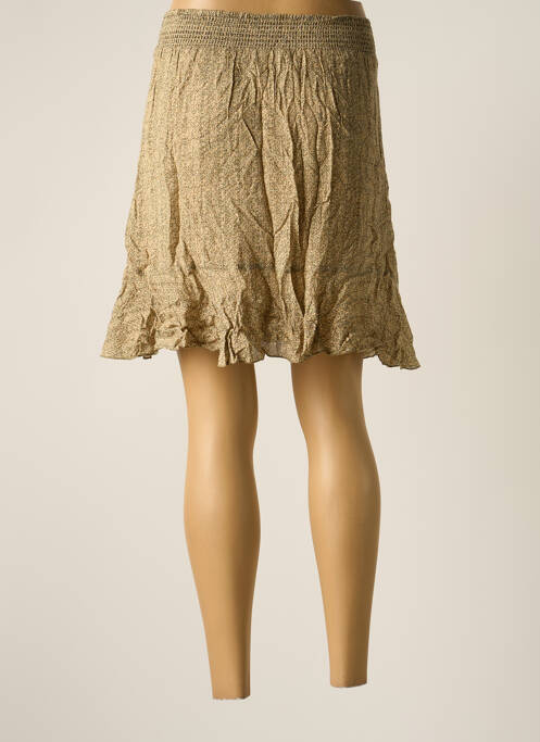 Jupe courte taille élastique beige YAYA femme
