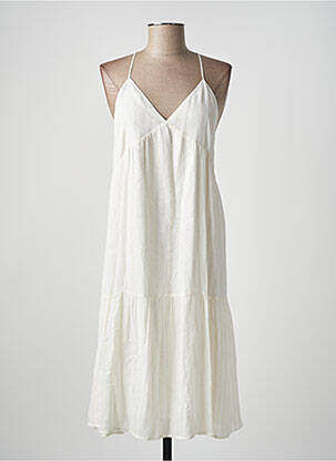 Robe mi-longue coupe évasée fines bretelles blanc MOLLY BRACKEN femme