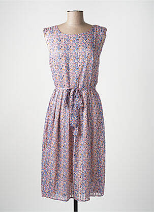 Robe mi-longue imprimé fleurs sans manche rose MOLLY BRACKEN femme