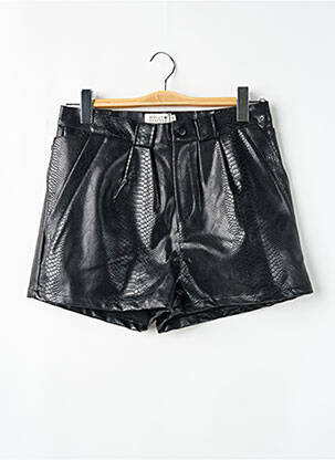 Short tissage simili-cuir taille haute noir MOLLY BRACKEN femme