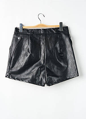 Short tissage simili-cuir taille haute noir MOLLY BRACKEN femme