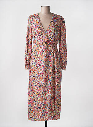 Robe longue manches longues manches longues rouge JULIE GUERLANDE femme