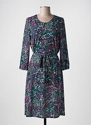 Robe mi-longue imprimé fantaisie manches longues violet DIANE LAURY femme