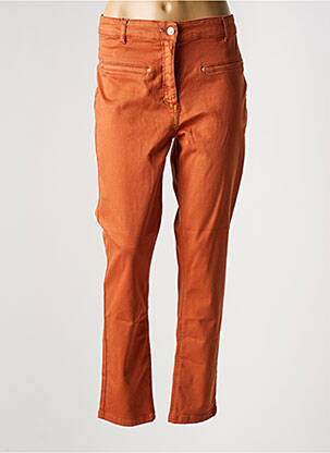 Pantalon slim tissage popeline taille normale orange JULIE GUERLANDE femme