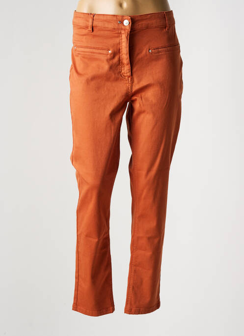 Pantalon slim tissage popeline taille normale orange JULIE GUERLANDE femme
