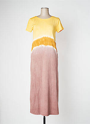 Robe longue manches courtes manches courtes marron DROLATIC femme