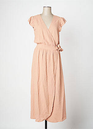 Robe longue manches courtes manches courtes rose DROLATIC femme