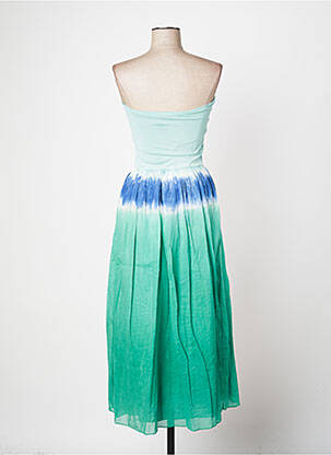 Robe longue coupe évasée sans manche vert DROLATIC femme