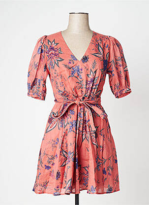 Robe courte manches courtes manches courtes rose IDANO femme