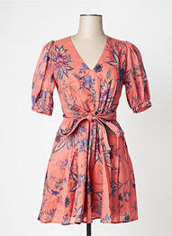 Robe courte coupe évasée manches courtes rose IDANO femme