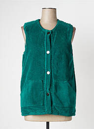 Veste casual col rond vert DROLATIC femme