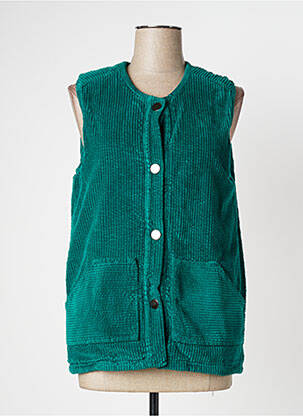 Veste casual col rond vert DROLATIC femme