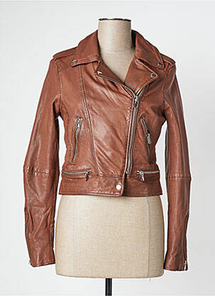 Veste en cuir poches marron OAKWOOD femme