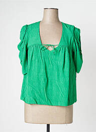 Blouse manches courtes manches courtes vert IDANO femme