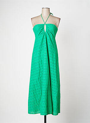 Robe mi-longue vert IDANO pour femme
