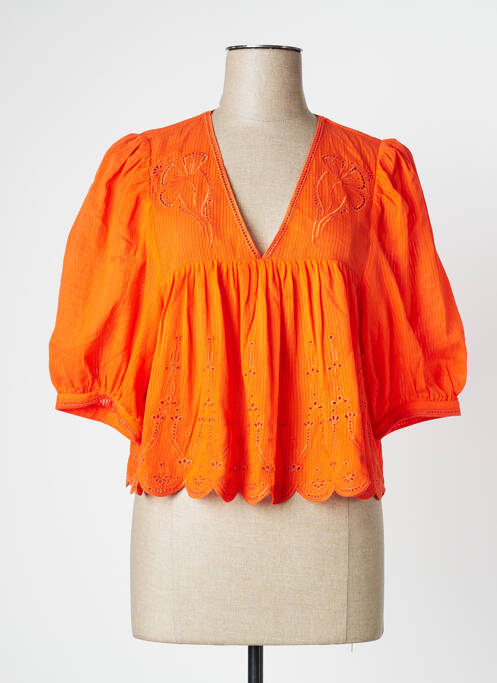 Blouse orange IDANO pour femme