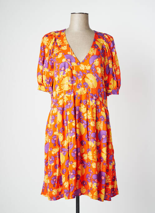 Robe mi-longue orange IDANO pour femme