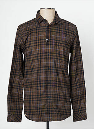 Chemise manches longues poignets boutonnés marron SAMSOE & SAMSOE homme