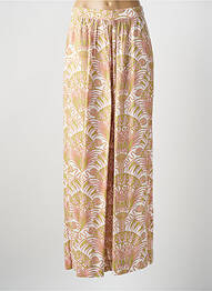 Pantalon large tissage popeline taille haute blanc IDANO femme