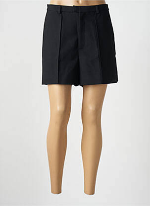 Short fermeture zippée sous rabat avec crochet taille haute noir IDANO femme