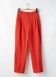 Pantalon droit coupe carotte taille haute orange IDANO femme