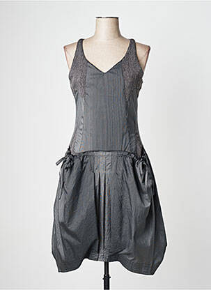 Robe mi-longue sans manche sans manche gris ANIMALE femme