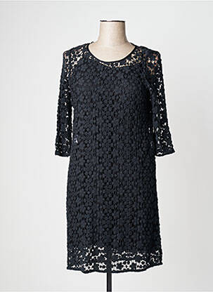 Robe mi-longue imprimé fleurs manches 3/4 noir PABLO GERARD DAREL femme