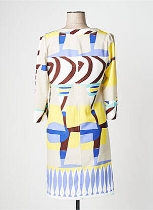 Robe mi-longue manches 3/4 manches 3/4 jaune PLATINE COLLECTION femme