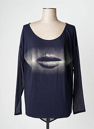 Top stretch manches longues bleu ISABEL DE PEDRO femme