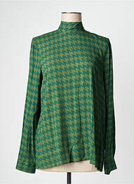 Blouse poignets boutonnés avec fente manches longues vert NIU femme
