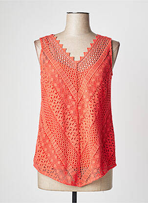 Top tissage jersey sans manche orange OSCALITO femme