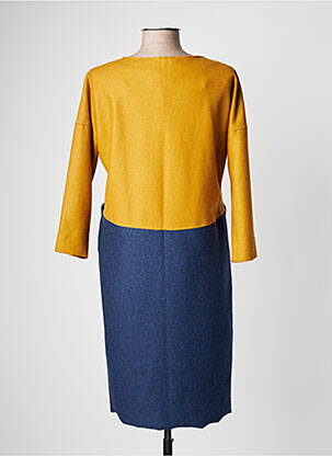 Robe mi-longue manches 3/4 manches 3/4 jaune NIU femme