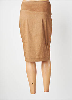 Jupe mi-longue fermeture zip latéral beige SARAH PACINI femme