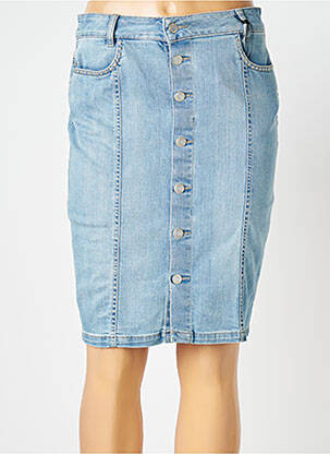 Jupe mi-longue stretch bleu IKKS femme