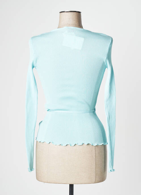 Gilet cache-cœur stretch bleu OSCALITO femme