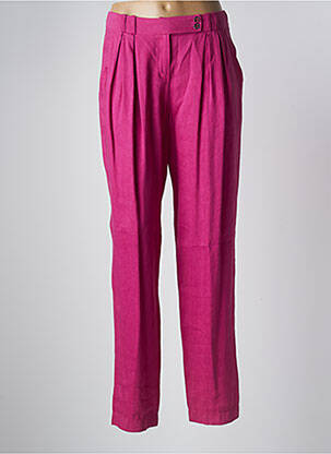 Pantalon droit tissage popeline taille normale rose HELENA SOREL femme