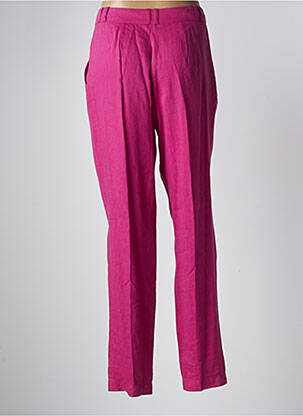 Pantalon droit tissage popeline taille normale rose HELENA SOREL femme
